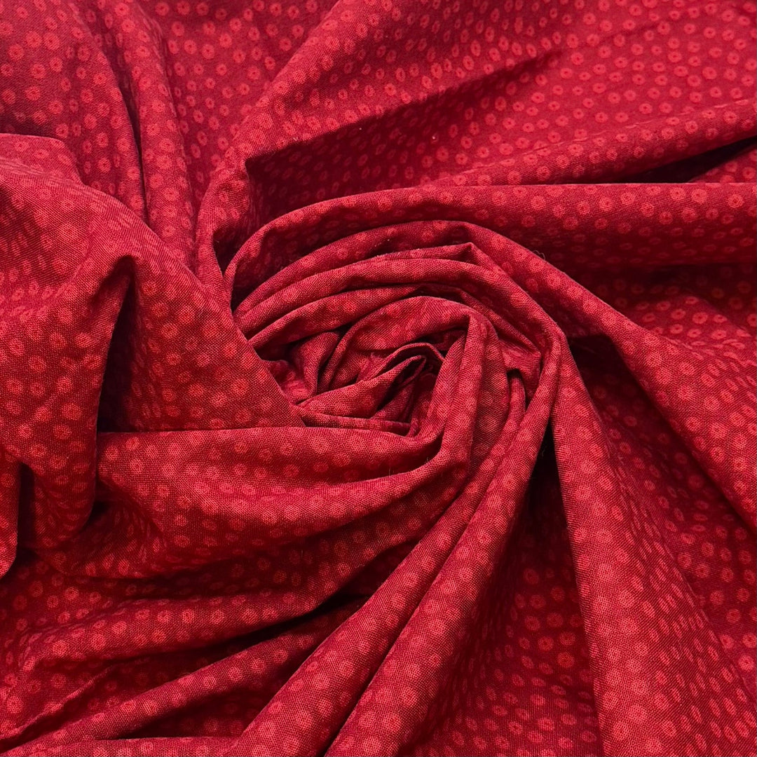 Apple Cider - Cotton Woven - Red/Burgundy Polka Dots - 1.2M Bundle - True Deadstock fabric Fabric by private - Sustainable Textile | FABCYCLE
