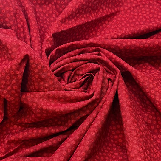 Apple Cider - Cotton Woven - Red/Burgundy Polka Dots - 1.2M Bundle - True Deadstock fabric Fabric by private - Sustainable Textile | FABCYCLE
