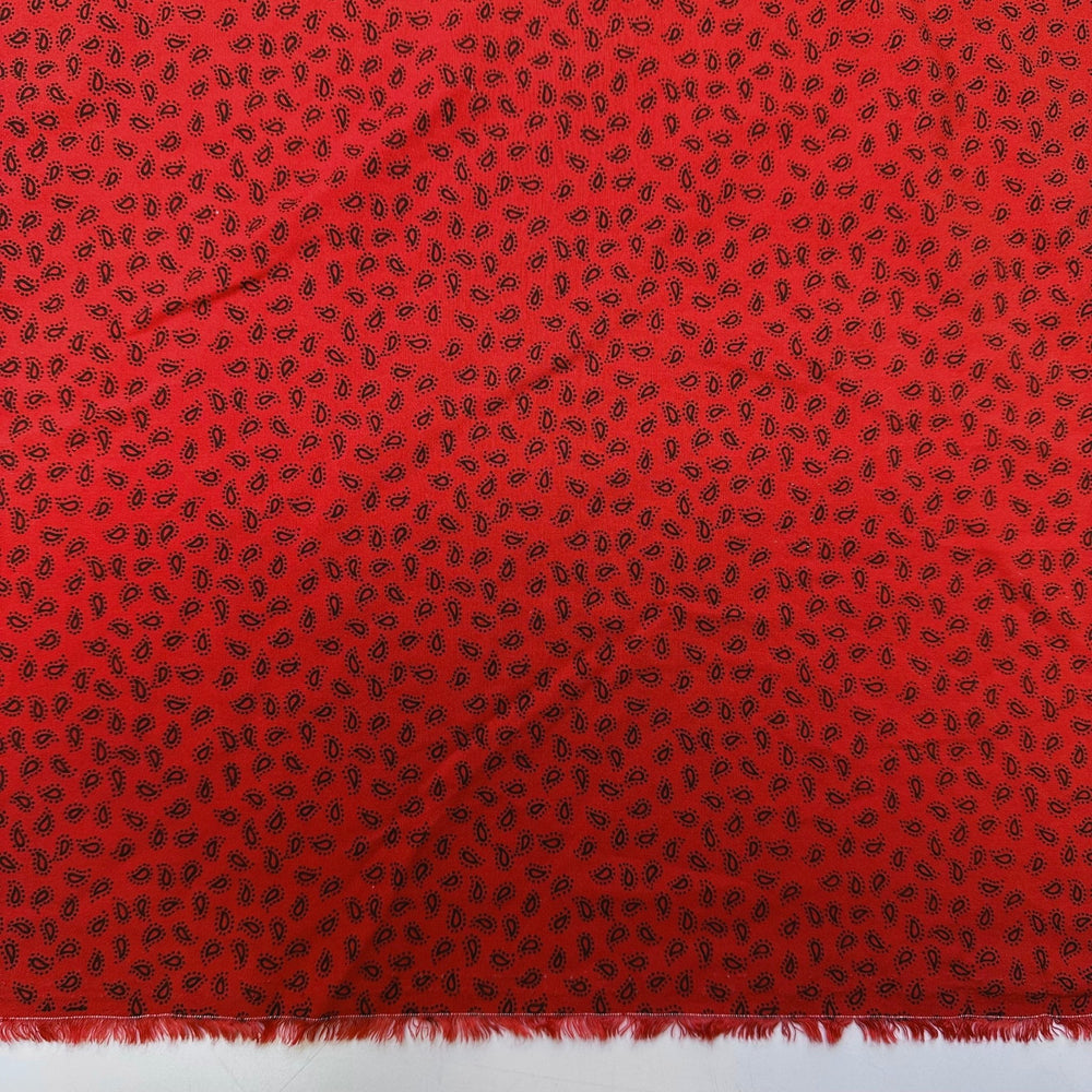 Apple Seeds - Polyester Blend Woven - Red/Black Paisley - 3.95M Bundle - True Deadstock fabric Fabric by private - Sustainable Textile | FABCYCLE