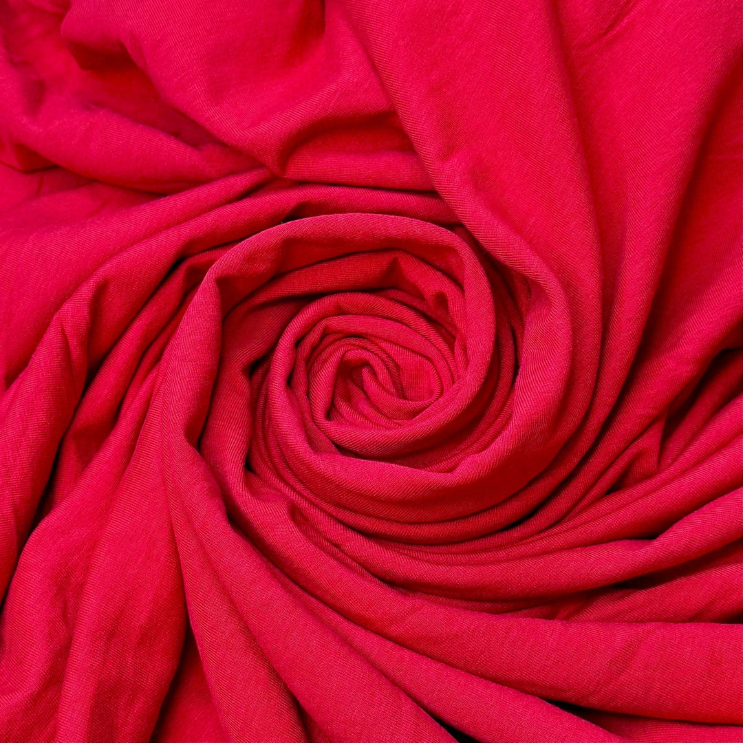 Appleseeds Grow Into Trees - Jersey Fleece Bamboo Blend Knit - Red - 1.4M Bundle - True Deadstock fabric Fabric by private - Sustainable Textile | FABCYCLE