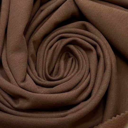 Appreciating A Shady Tree - Jersey Fleece Cotton/Bamboo Knit - Light Brown - 0.6M Bundle - True Deadstock fabric Fabric by private - Sustainable Textile | FABCYCLE