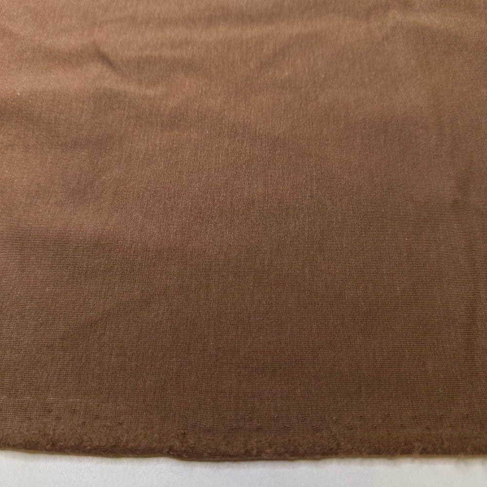 Appreciating A Shady Tree - Jersey Fleece Cotton/Bamboo Knit - Light Brown - 0.6M Bundle - True Deadstock fabric Fabric by private - Sustainable Textile | FABCYCLE