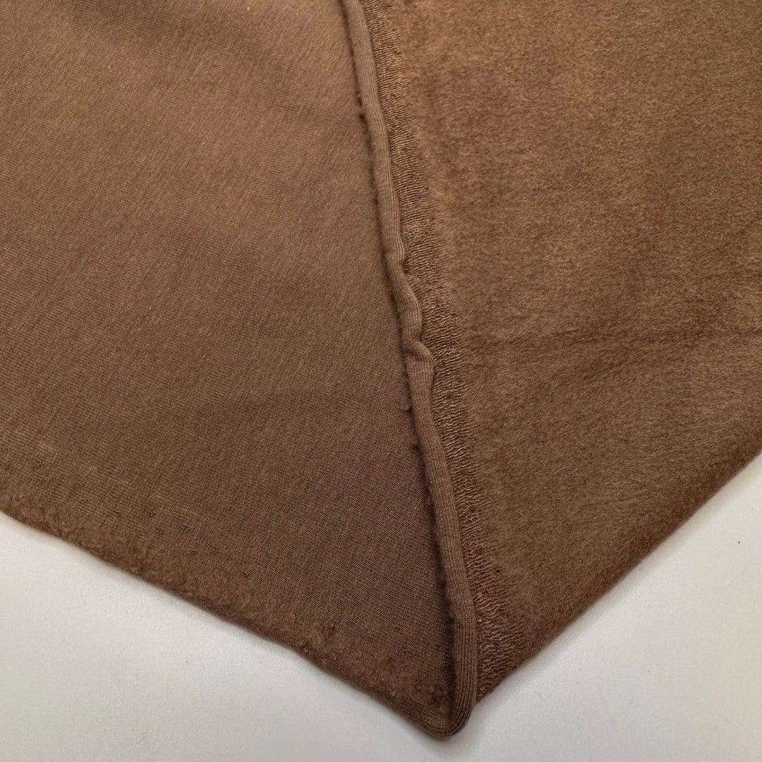 Appreciating A Shady Tree - Jersey Fleece Cotton/Bamboo Knit - Light Brown - 0.6M Bundle - True Deadstock fabric Fabric by private - Sustainable Textile | FABCYCLE