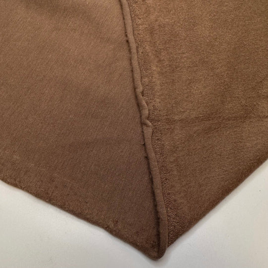 Appreciating A Shady Tree - Jersey Fleece Cotton/Bamboo Knit - Light Brown - 0.6M Bundle - True Deadstock fabric Fabric by private - Sustainable Textile | FABCYCLE