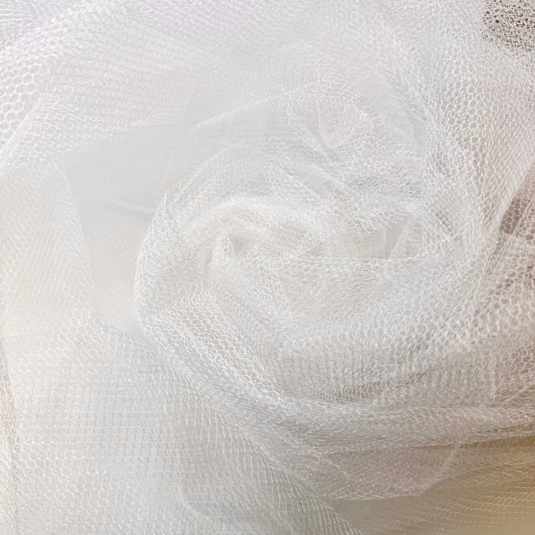 Arctic Tundras - Tulle Poly Knit - White - 2.6M Bundle - True Deadstock fabric Fabric by private - Sustainable Textile | FABCYCLE