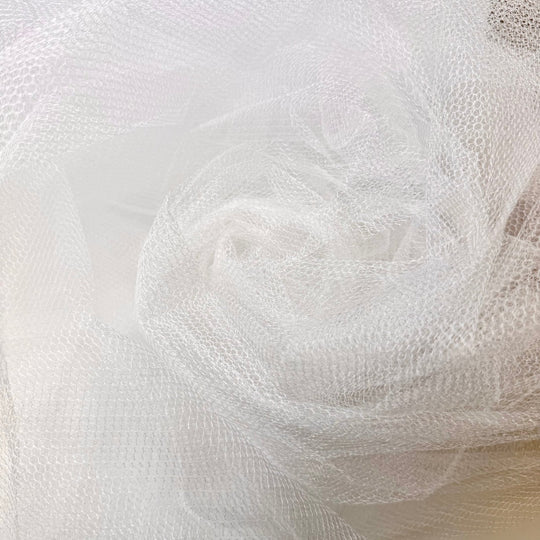 Arctic Tundras - Tulle Poly Knit - White - 2.6M Bundle - True Deadstock fabric Fabric by private - Sustainable Textile | FABCYCLE