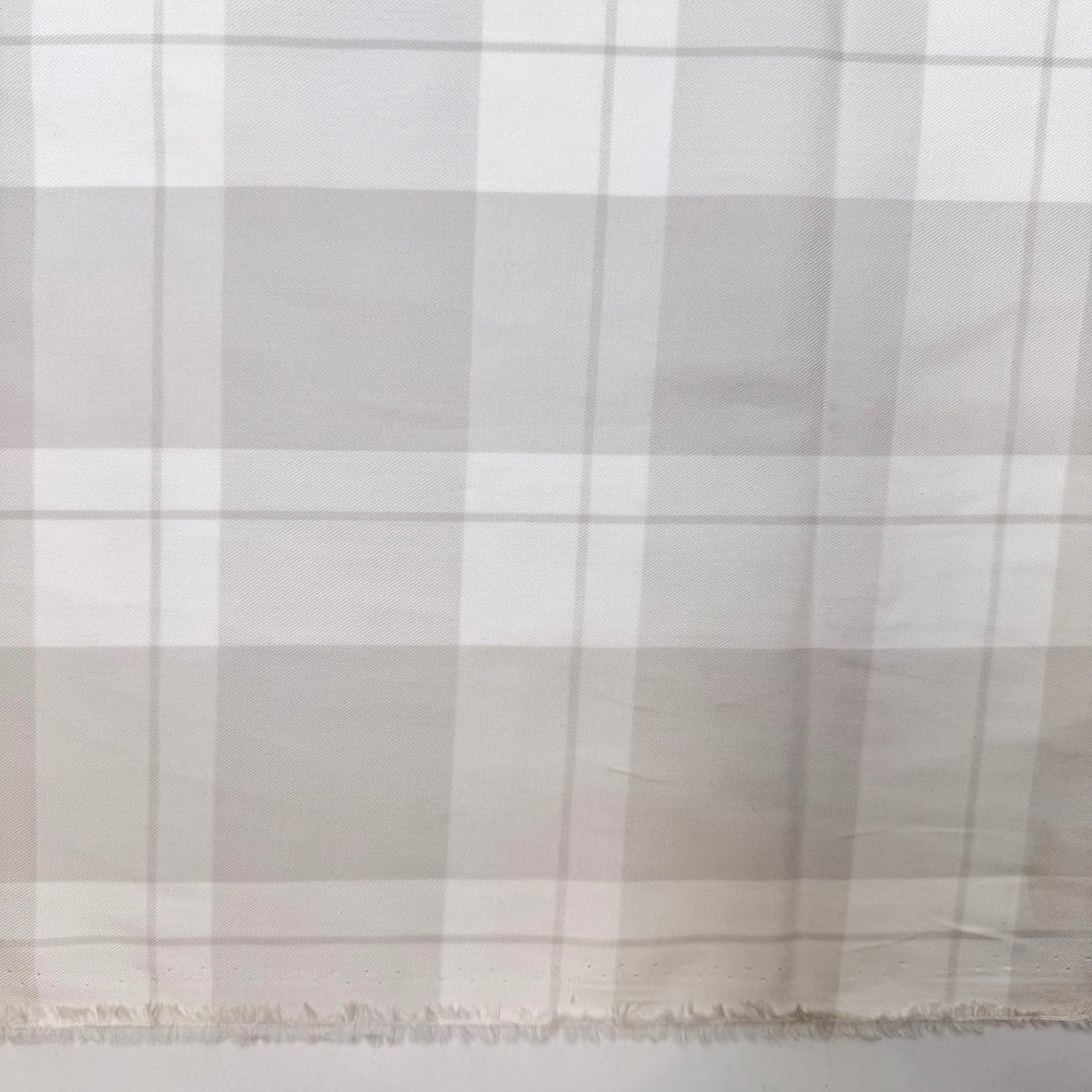 Art More Than Science - Twill Weave Cotton Blend Woven - Light White/Grey Plaid - Bundles - True Deadstock fabric Fabric by private - Sustainable Textile | FABCYCLE
