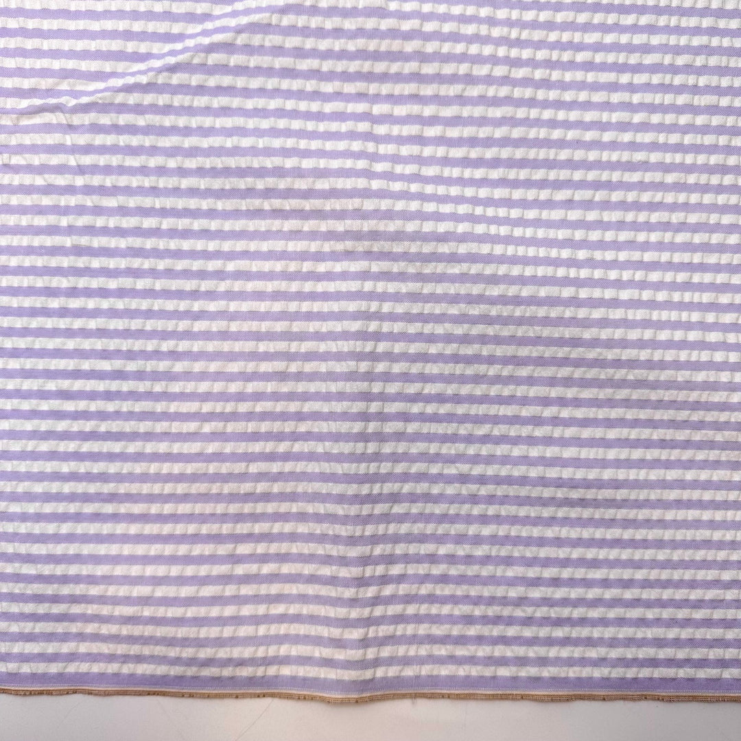 Asking For Help When You Need It - Cotton Blend Woven - Light White/Purple Stripes - 2.15M Bundle - True Deadstock fabric Fabric by private - Sustainable Textile | FABCYCLE