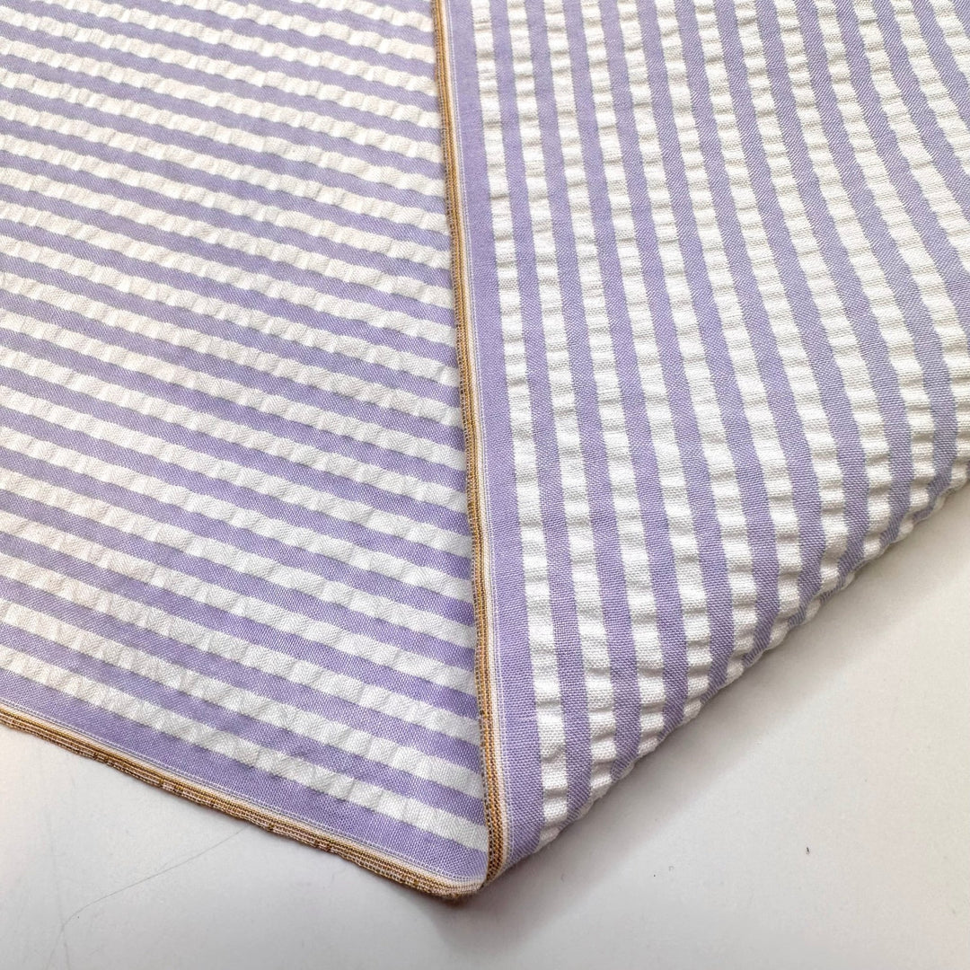 Asking For Help When You Need It - Cotton Blend Woven - Light White/Purple Stripes - 2.15M Bundle - True Deadstock fabric Fabric by private - Sustainable Textile | FABCYCLE
