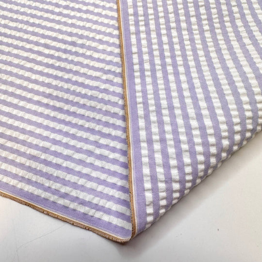 Asking For Help When You Need It - Cotton Blend Woven - Light White/Purple Stripes - 2.15M Bundle - True Deadstock fabric Fabric by private - Sustainable Textile | FABCYCLE