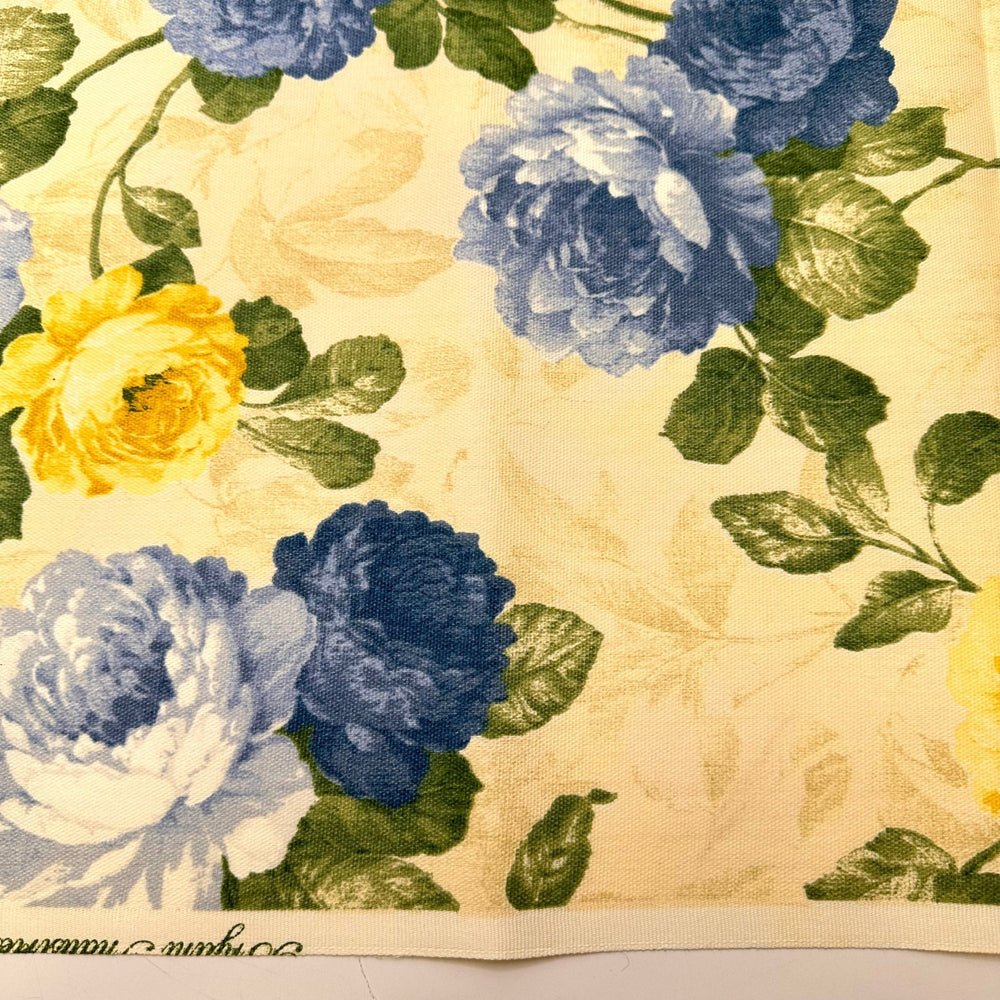 Asking Santa For A New Couch - Water Resistant Polyester Blend Woven - Cream Multi Floral - 3.1M Bundle - True Deadstock fabric Fabric by private - Sustainable Textile | FABCYCLE
