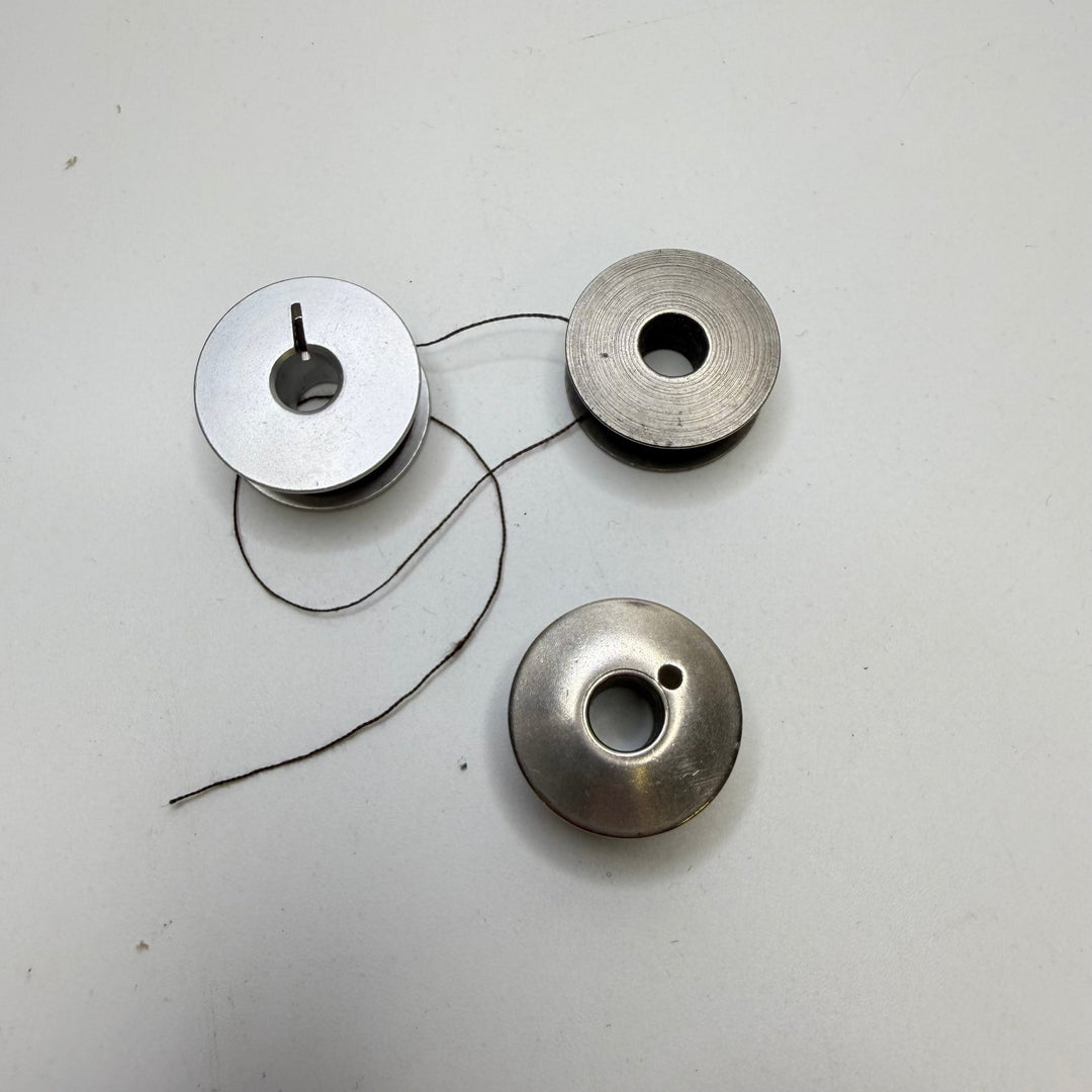 Assorted Metal Bobbins With Thread Notions - Silver Multi - 3 Pack - True Deadstock supplies Fabric by private - Sustainable Textile | FABCYCLE