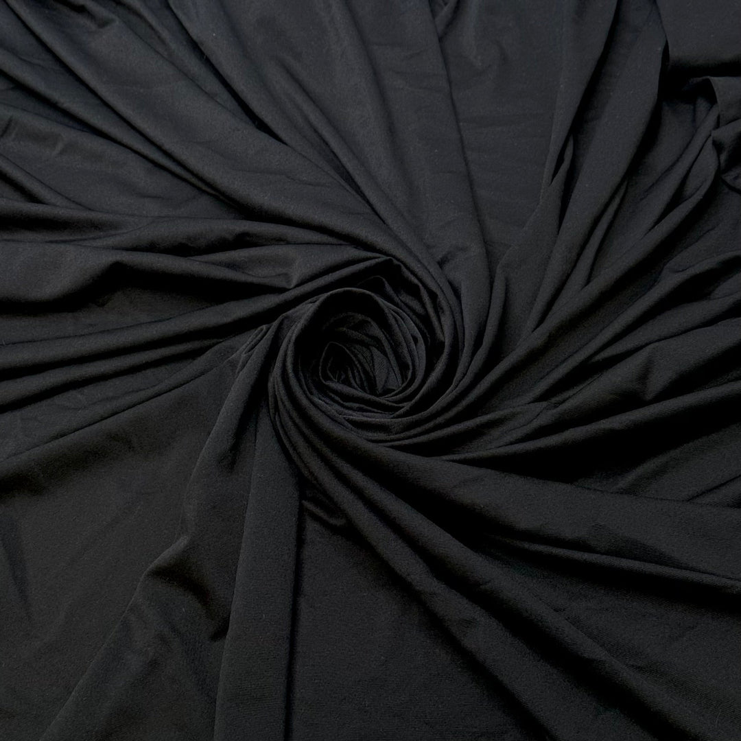 At Home In His Arms - Polyester Blend Knit - Black - 1M Bundle - True Deadstock fabric Fabric by private - Sustainable Textile | FABCYCLE