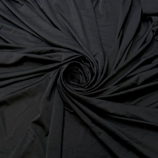 At Home In His Arms - Polyester Blend Knit - Black - 1M Bundle - True Deadstock fabric Fabric by private - Sustainable Textile | FABCYCLE