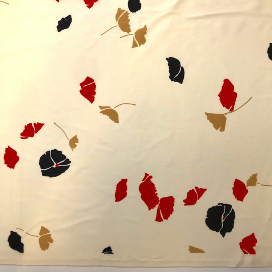 Atari - Polyester Blend Knit - Cream Multi Floral - 2.25M Bundle - True Deadstock fabric Fabric by private - Sustainable Textile | FABCYCLE