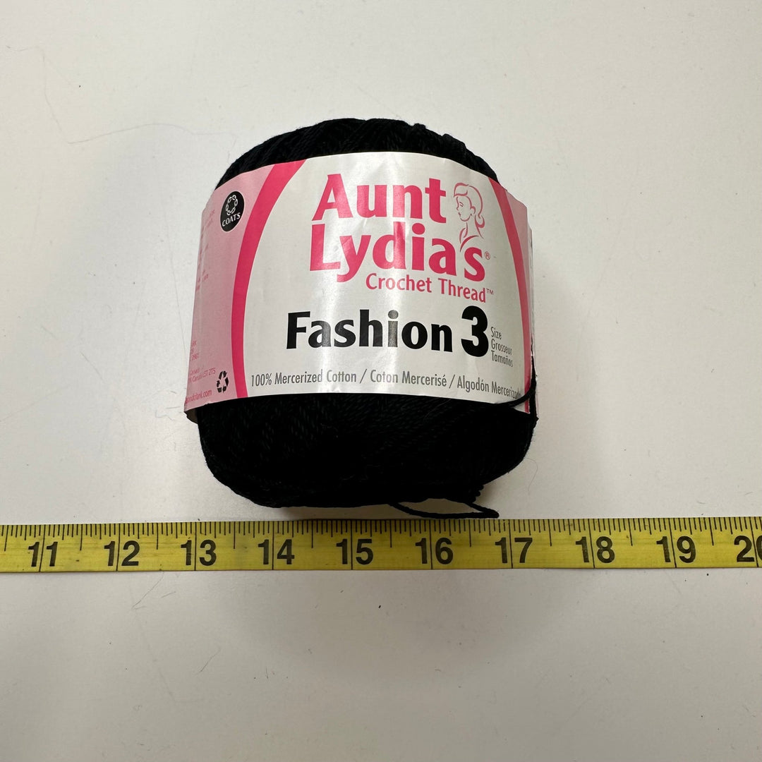 Aunt Lydias Crochet Thread Yarn - Black - Individual - True Deadstock supplies Fabric by private - Sustainable Textile | FABCYCLE