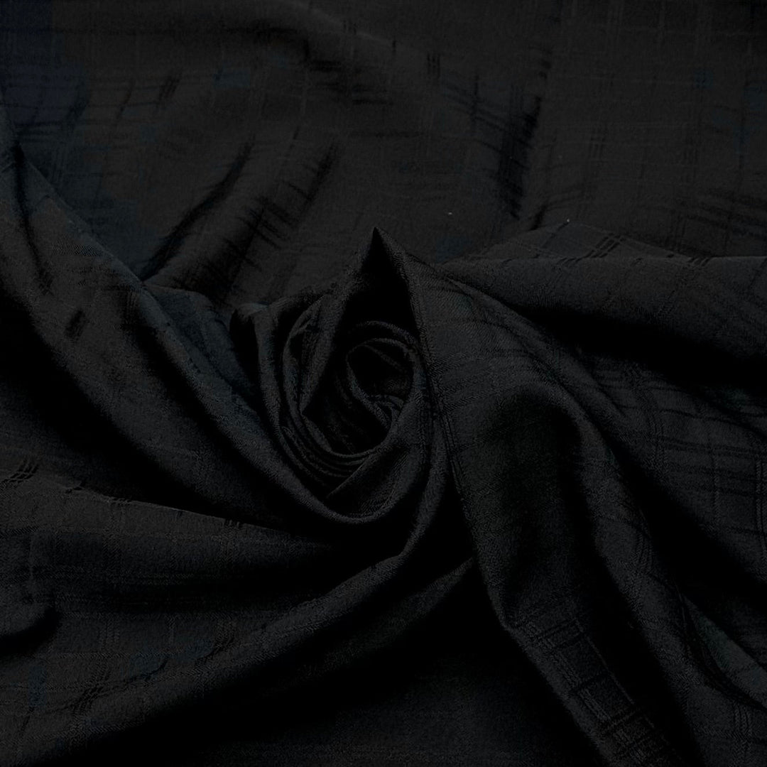 Author - Polyester Blend Woven - Black Plaid - 3.3M Bundle - True Deadstock fabric Fabric by private - Sustainable Textile | FABCYCLE