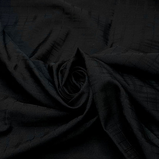 Author - Polyester Blend Woven - Black Plaid - 3.3M Bundle - True Deadstock fabric Fabric by private - Sustainable Textile | FABCYCLE