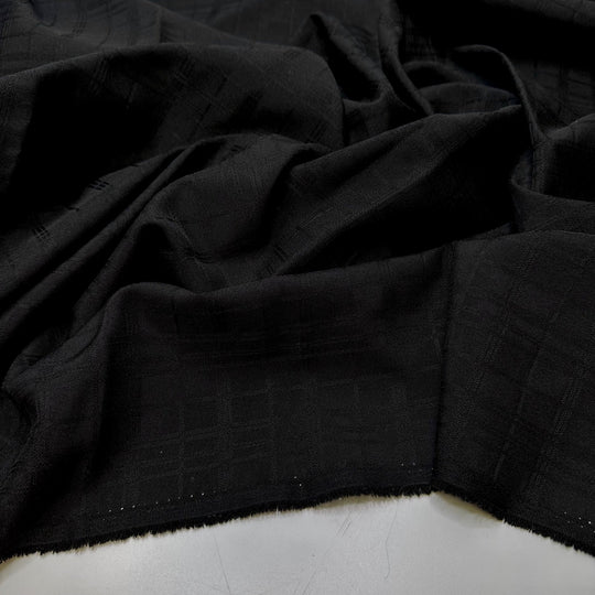 Author - Polyester Blend Woven - Black Plaid - 3.3M Bundle - True Deadstock fabric Fabric by private - Sustainable Textile | FABCYCLE