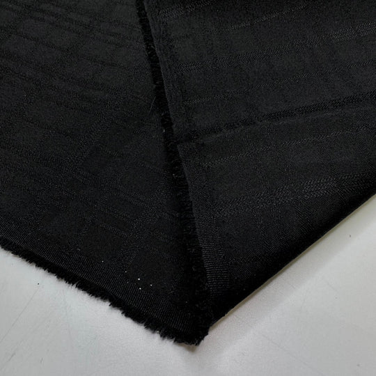 Author - Polyester Blend Woven - Black Plaid - 3.3M Bundle - True Deadstock fabric Fabric by private - Sustainable Textile | FABCYCLE