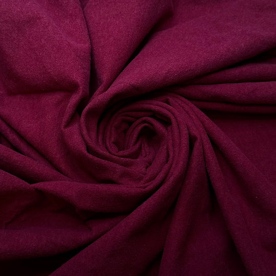Autumn Is Here - Brushed Cotton Blend Woven - Burgundy - 2.5M Bundle - True Deadstock fabric Fabric by private - Sustainable Textile | FABCYCLE