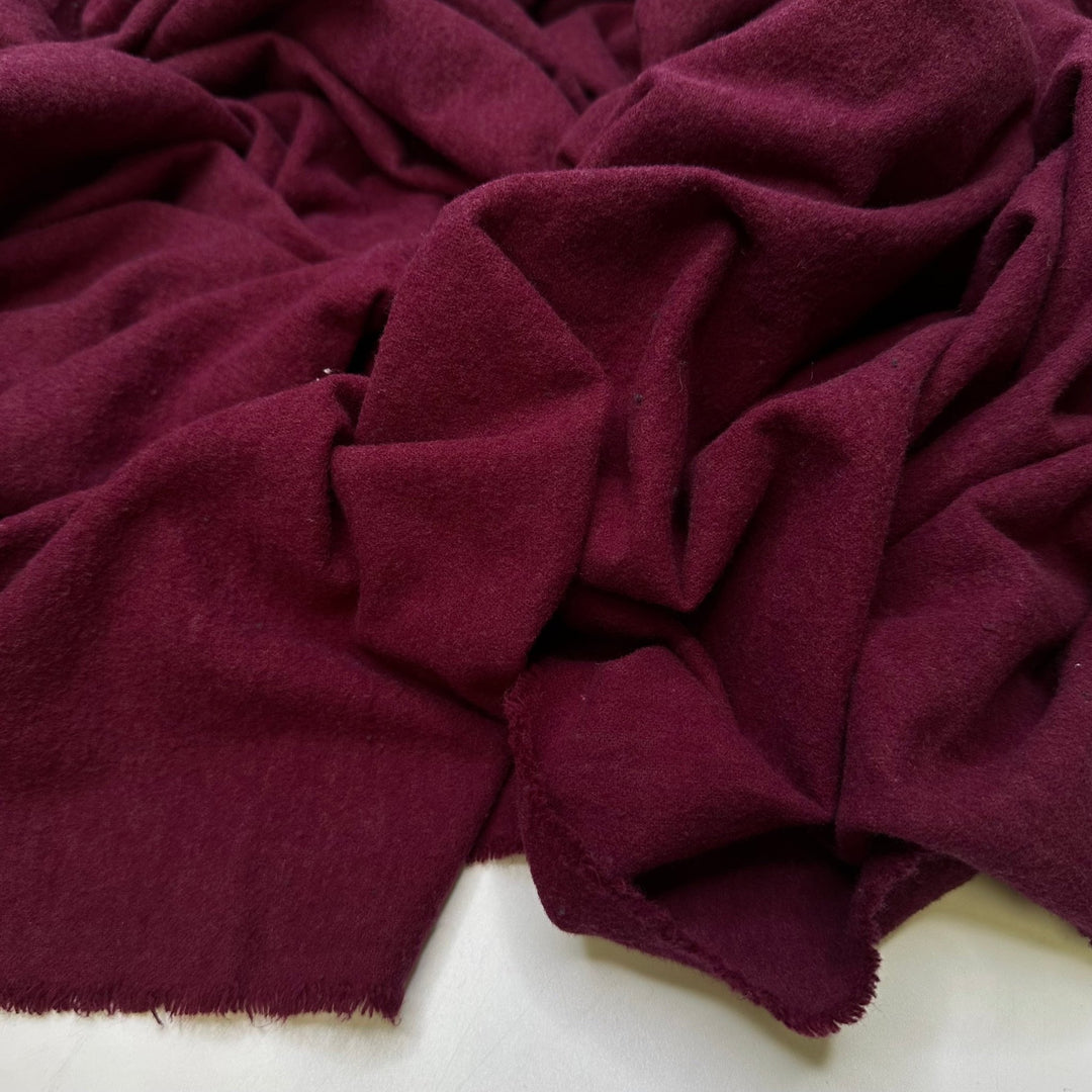 Autumn Is Here - Brushed Cotton Blend Woven - Burgundy - 2.5M Bundle - True Deadstock fabric Fabric by private - Sustainable Textile | FABCYCLE
