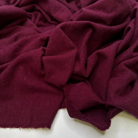Autumn Is Here - Brushed Cotton Blend Woven - Burgundy - 2.5M Bundle - True Deadstock fabric Fabric by private - Sustainable Textile | FABCYCLE