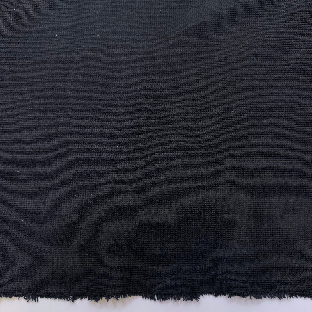 Babies Took Their First Steps - Rib Knit Cotton Blend Knit - Black - 1.9M Bundle - True Deadstock fabric Fabric by private - Sustainable Textile | FABCYCLE