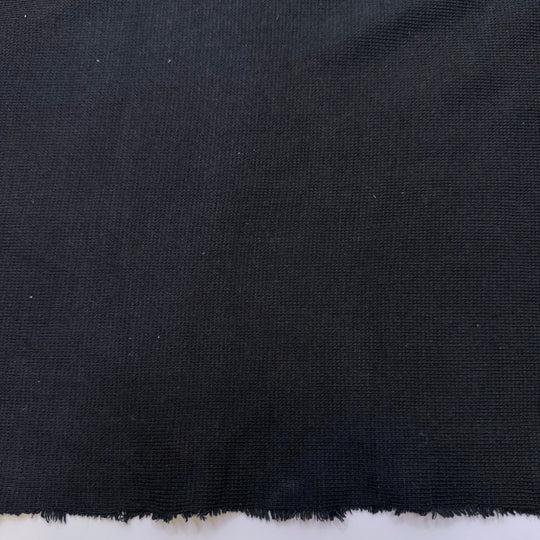 Babies Took Their First Steps - Rib Knit Cotton Blend Knit - Black - 1.9M Bundle - True Deadstock fabric Fabric by private - Sustainable Textile | FABCYCLE