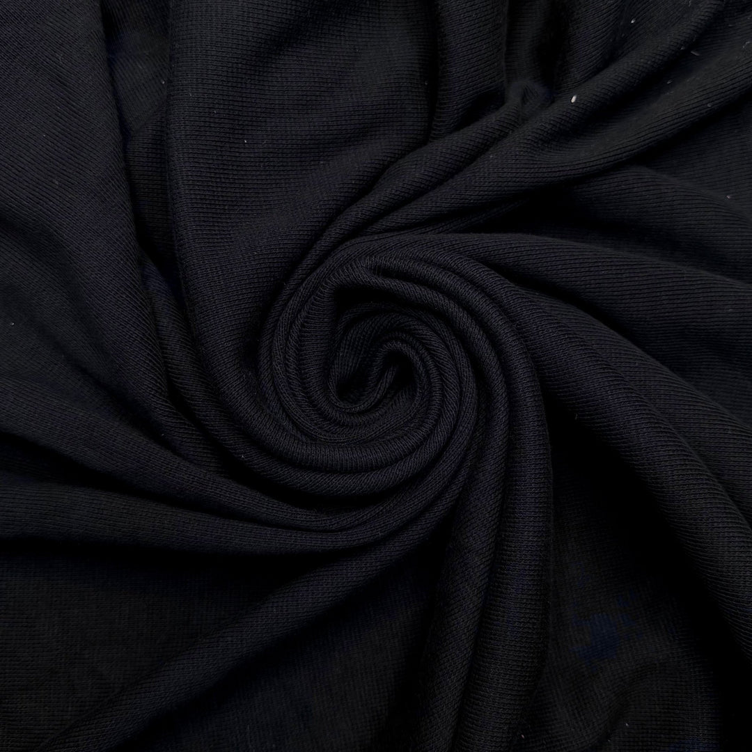 Babies Took Their First Steps - Rib Knit Cotton Blend Knit - Black - 1.9M Bundle - True Deadstock fabric Fabric by private - Sustainable Textile | FABCYCLE