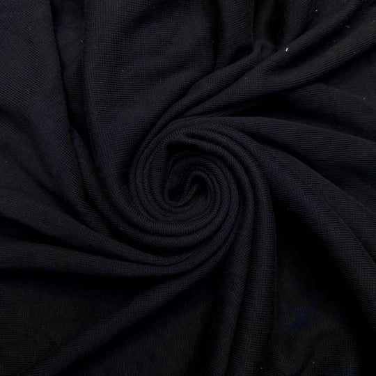 Babies Took Their First Steps - Rib Knit Cotton Blend Knit - Black - 1.9M Bundle - True Deadstock fabric Fabric by private - Sustainable Textile | FABCYCLE