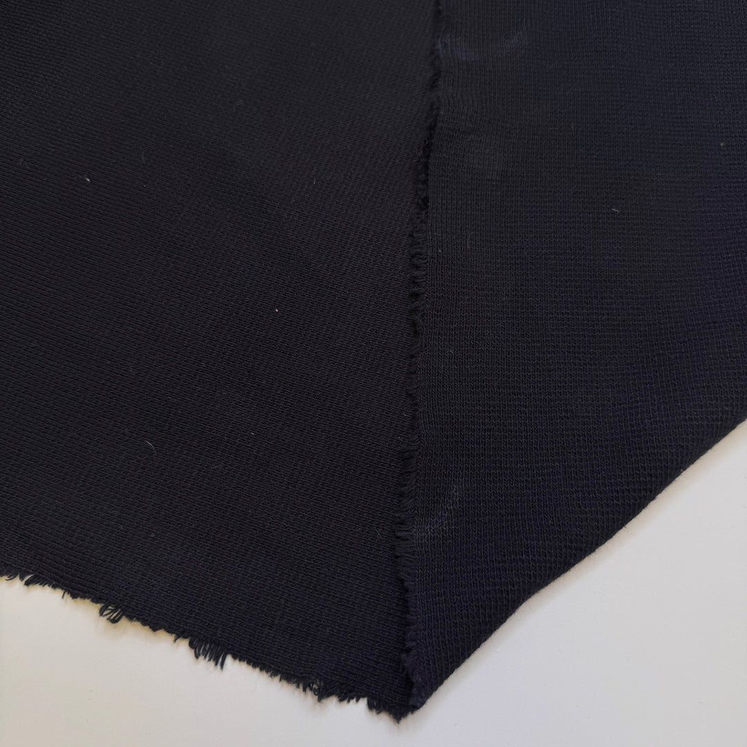 Babies Took Their First Steps - Rib Knit Cotton Blend Knit - Black - 1.9M Bundle - True Deadstock fabric Fabric by private - Sustainable Textile | FABCYCLE