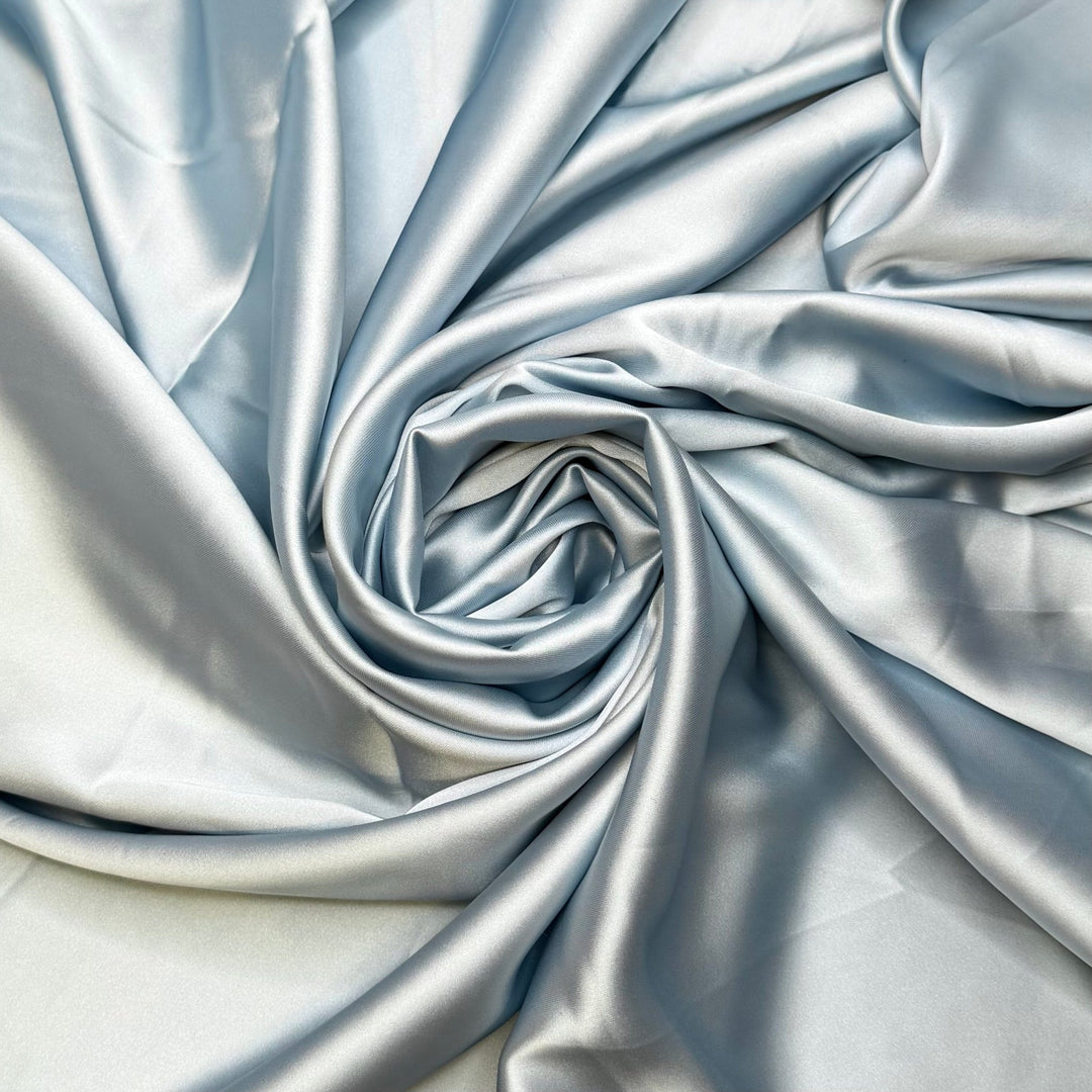 Baby Shower - Satin Polyester Blend Woven - Light Blue - 2M Bundle - True Deadstock fabric Fabric by private - Sustainable Textile | FABCYCLE