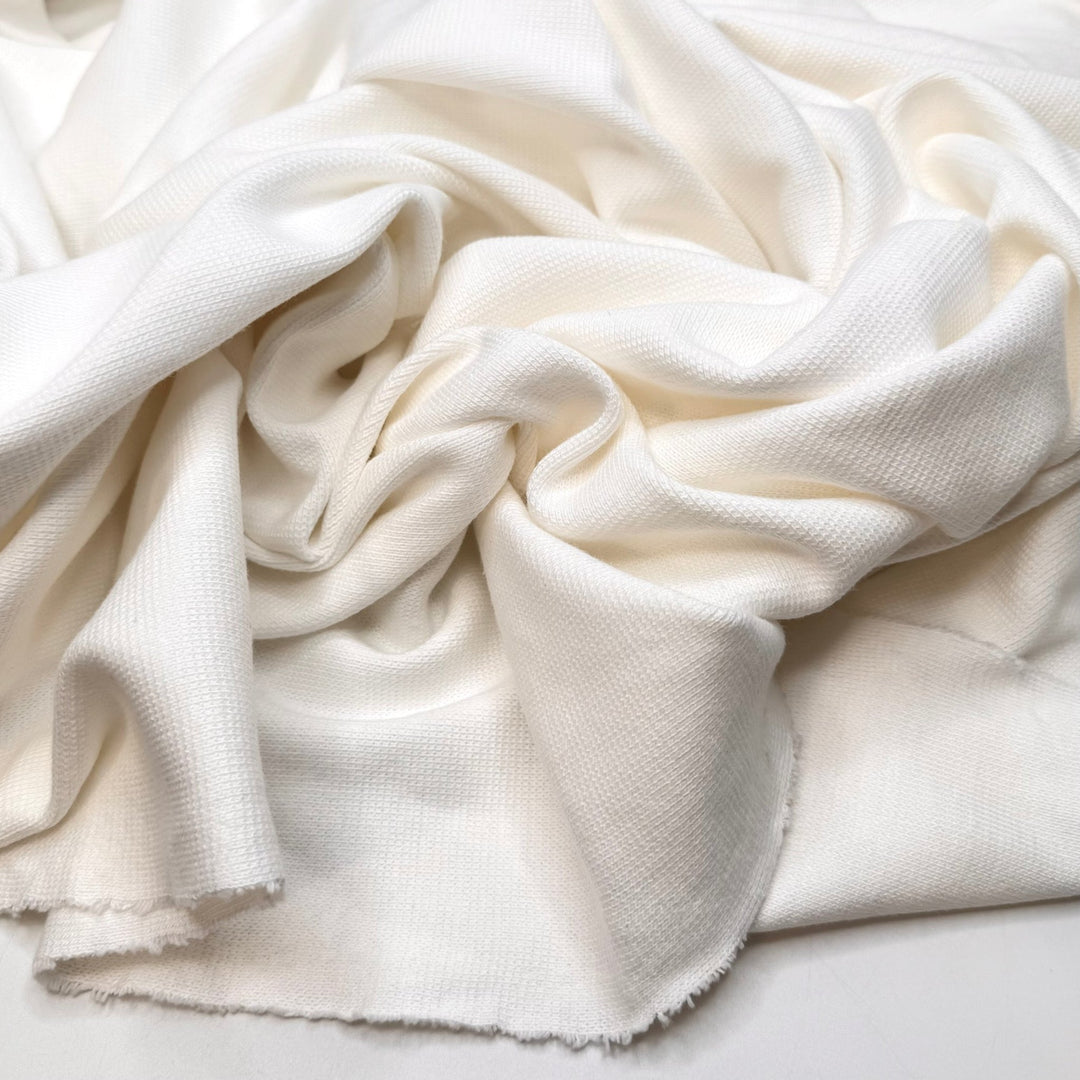 Balcony Garden - Rib Knit Cotton Blend Knit - Light Cream - 2.7M Bundle - True Deadstock fabric Fabric by private - Sustainable Textile | FABCYCLE