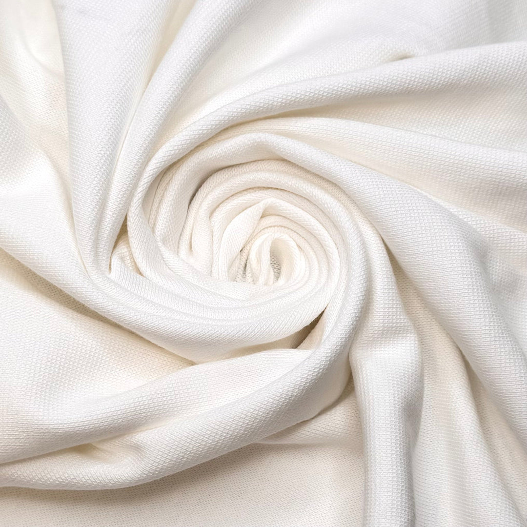 Balcony Garden - Rib Knit Cotton Blend Knit - Light Cream - 2.7M Bundle - True Deadstock fabric Fabric by private - Sustainable Textile | FABCYCLE