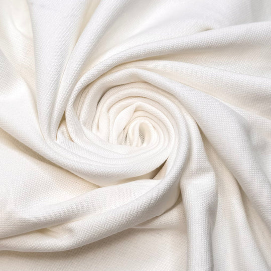 Balcony Garden - Rib Knit Cotton Blend Knit - Light Cream - 2.7M Bundle - True Deadstock fabric Fabric by private - Sustainable Textile | FABCYCLE