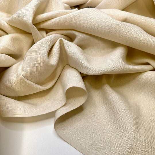Bald Eagle Sighting - Basket Weave Acrylic Woven - Cream/White - 1.4M Bundle - True Deadstock fabric Fabric by private - Sustainable Textile | FABCYCLE