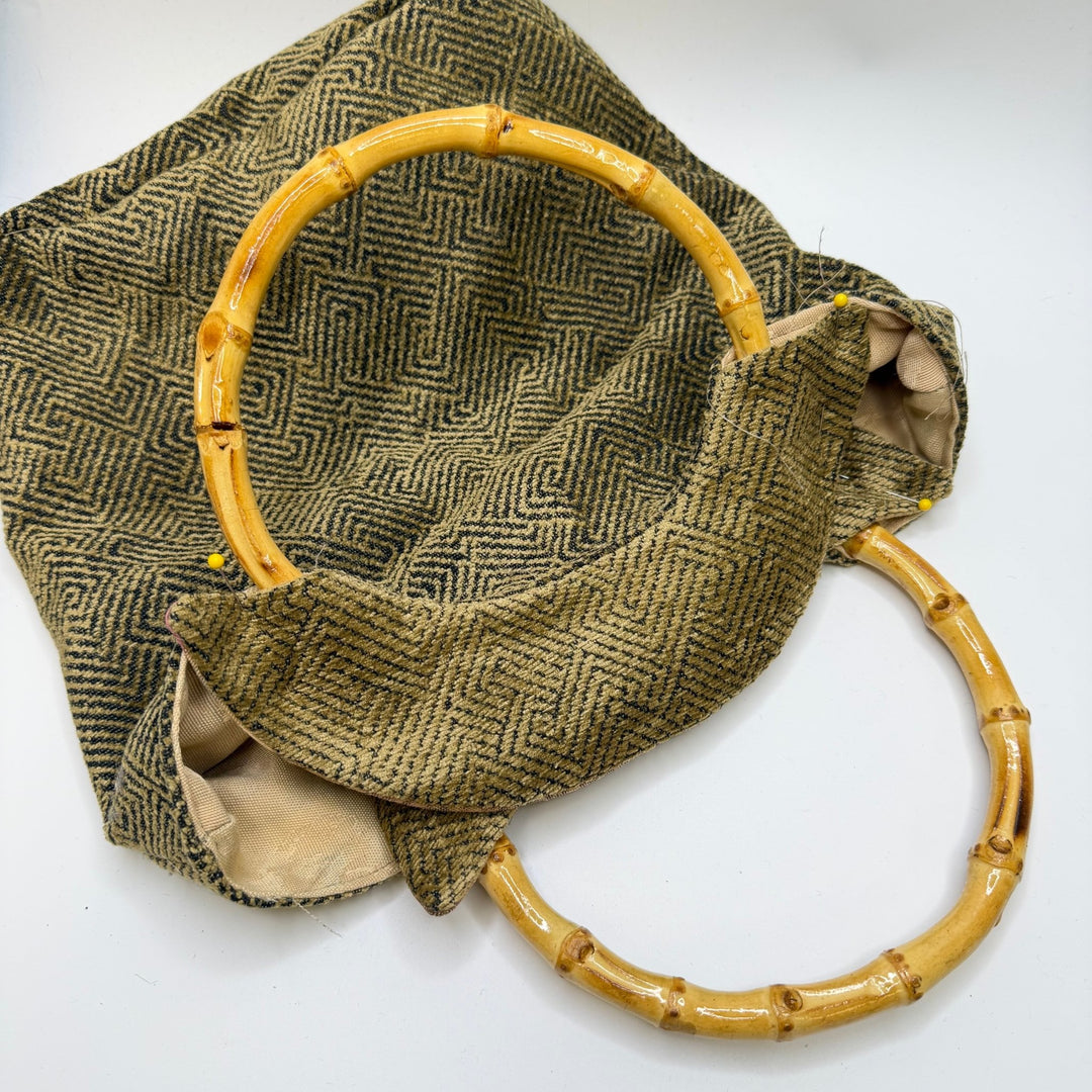 Bamboo Purse Project - Beige/Black - Individual - True Deadstock supplies Fabric by private - Sustainable Textile | FABCYCLE