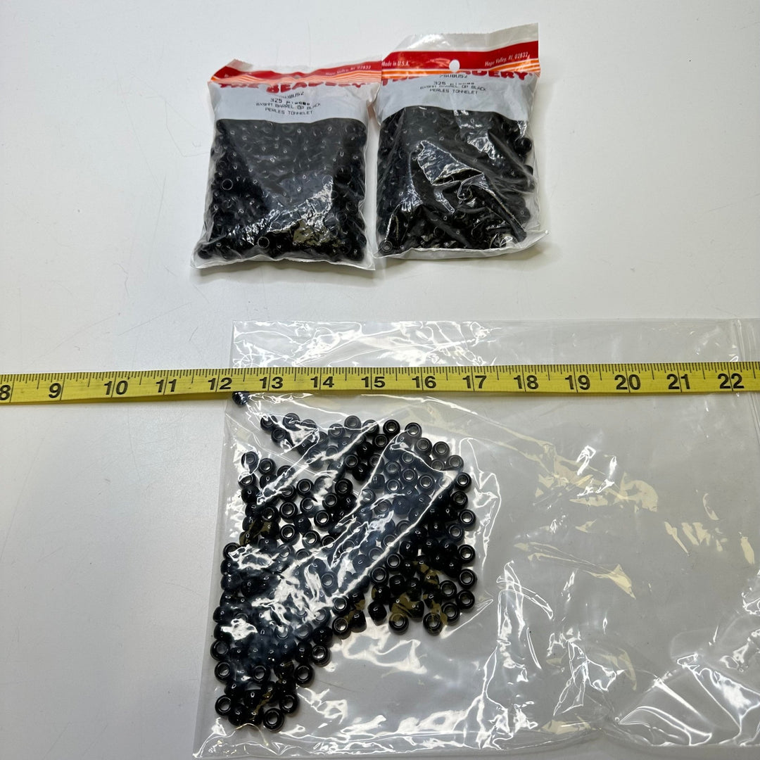 Barrel Pony Beads - Black - 900 Pack - True Deadstock supplies Fabric by private - Sustainable Textile | FABCYCLE