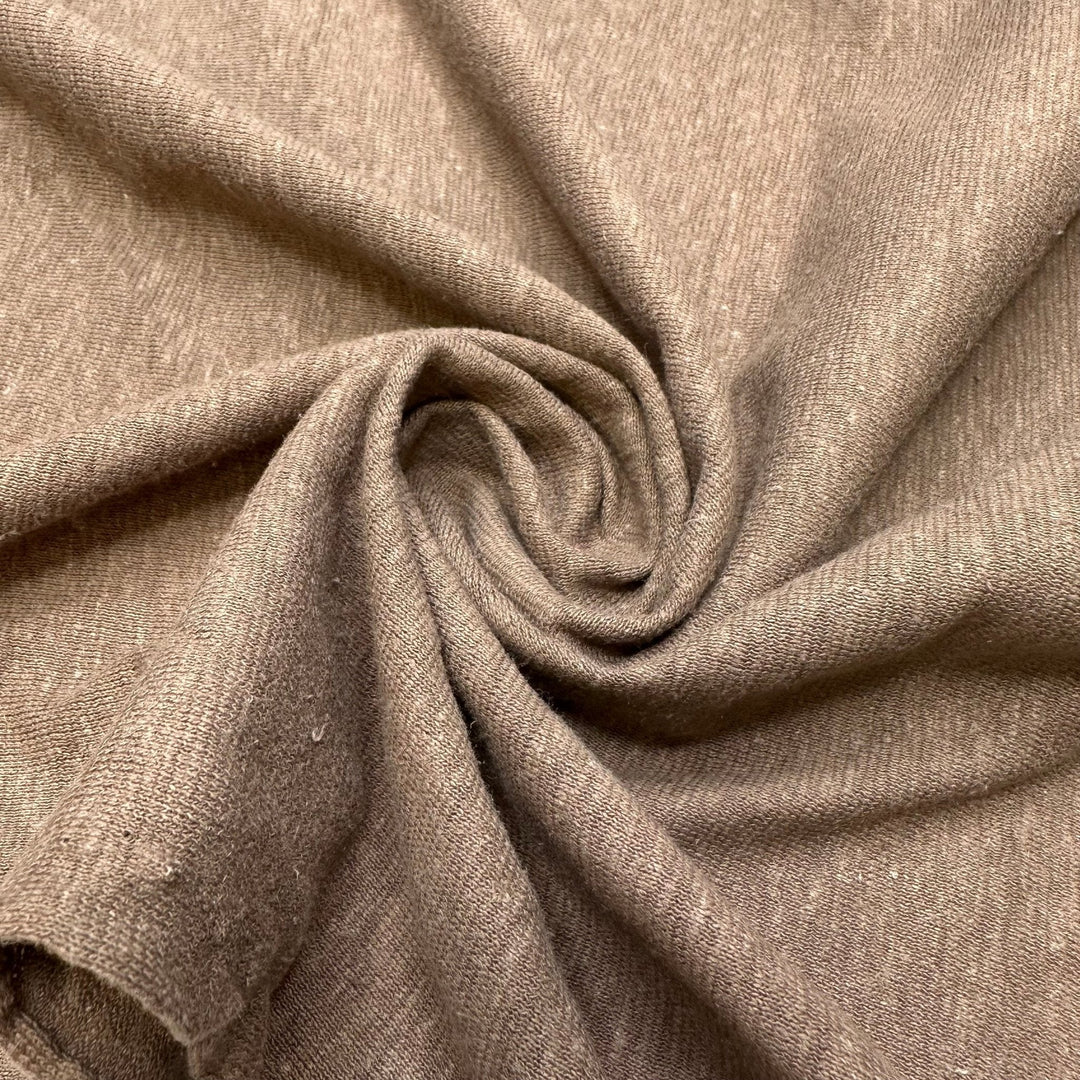 Basic But Never Boring - Jersey Linen Blend Knit - Light Brown - 1.9M Bundle - True Deadstock fabric Fabric by private - Sustainable Textile | FABCYCLE