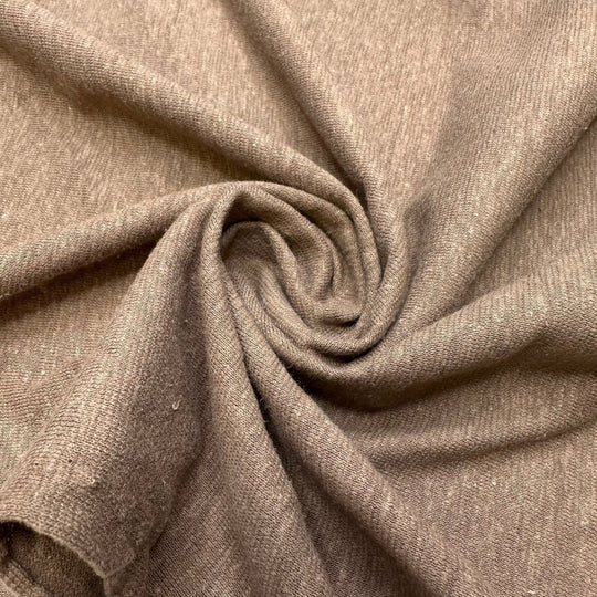 Basic But Never Boring - Jersey Linen Blend Knit - Light Brown - 1.9M Bundle - True Deadstock fabric Fabric by private - Sustainable Textile | FABCYCLE