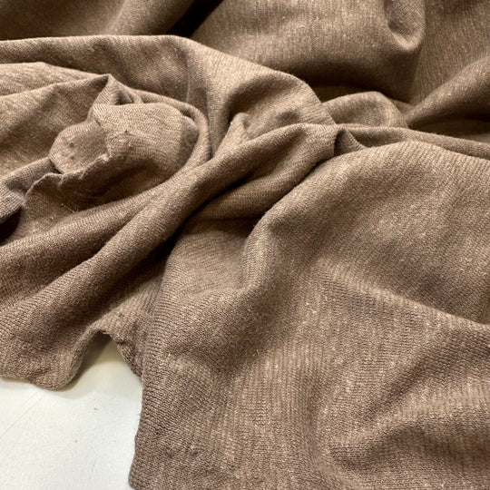 Basic But Never Boring - Jersey Linen Blend Knit - Light Brown - 1.9M Bundle - True Deadstock fabric Fabric by private - Sustainable Textile | FABCYCLE
