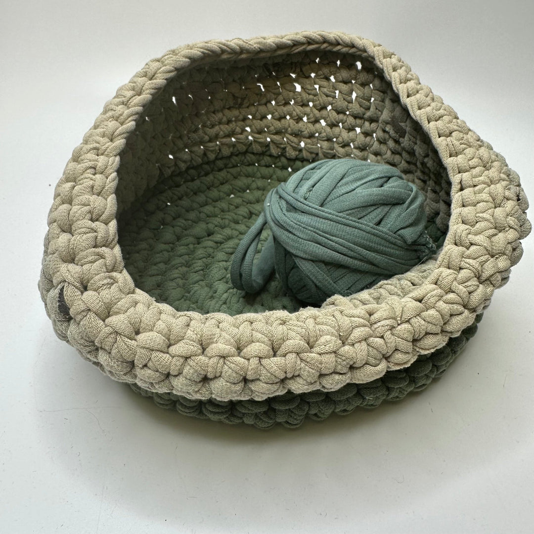 Basket Project Yarn - Grey/Green - Individual - True Deadstock supplies Fabric by private - Sustainable Textile | FABCYCLE