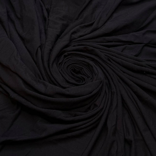 Basketful Of Nature - Jersey Wool Blend Knit - Black - 1.9M Bundle - True Deadstock fabric Fabric by private - Sustainable Textile | FABCYCLE