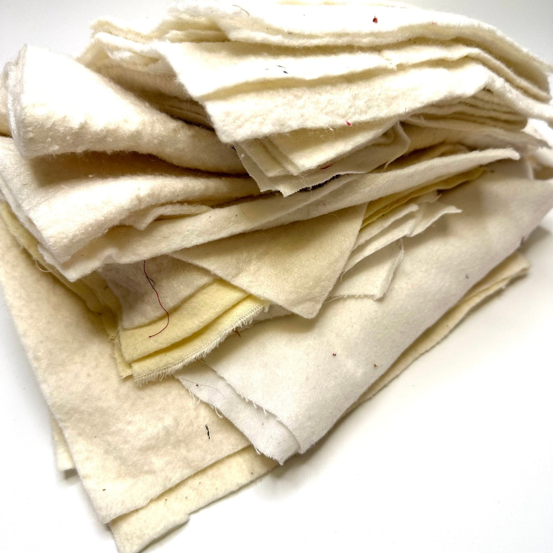Batting Scrap Pack - Batting Natural Blend Woven - Cream - True Deadstock fabric Fabric by private - Sustainable Textile | FABCYCLE