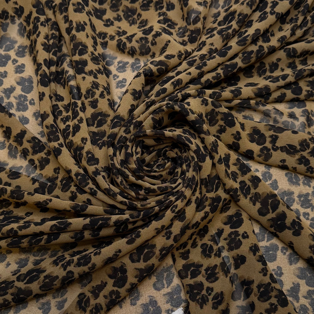 Be Bold - Chiffon Poly Woven - Brown/Black Floral - Bundles - True Deadstock fabric Fabric by private - Sustainable Textile | FABCYCLE