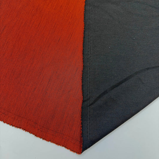 Be Still My Knitting Heart - Double Cloth Knit Polyester Blend - Dark Orange/Black - 1.2M Bundle - True Deadstock fabric Fabric by private - Sustainable Textile | FABCYCLE