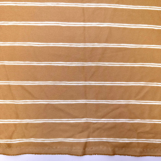 Beach Festival - Vintage Jersey Poly Knit - Gold/Cream Stripes - 1.15M Bundle - True Deadstock fabric Fabric by private - Sustainable Textile | FABCYCLE