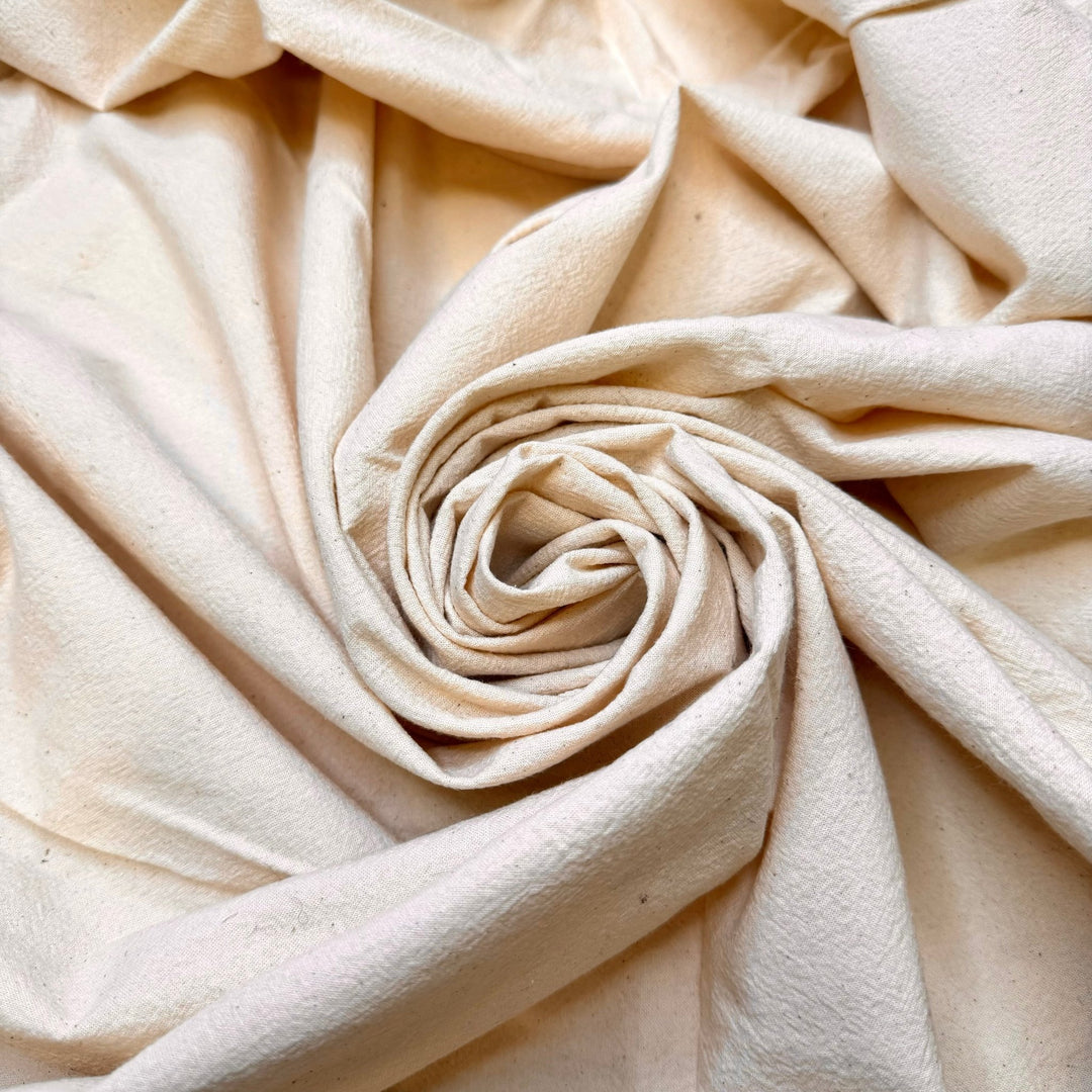 Beach Homestead - Unbleached/Undyed Cotton Woven - Light Beige - 1.2M Bundle - True Deadstock fabric Fabric by private - Sustainable Textile | FABCYCLE