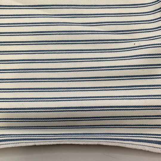 Beach House Vibes - Twill Weave Cotton Blend Woven - Light White/Blue Stripes - 0.6M Bundle - True Deadstock fabric Fabric by private - Sustainable Textile | FABCYCLE